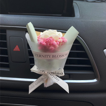 Χειροποίητη ανθοδέσμη Διακόσμηση αυτοκινήτου Εσωτερικό Auto Perfume Clip Στολίδια In Car Diffuser Αποξηραμένα λουλούδια Αξεσουάρ αυτοκινήτου Δώρα για κορίτσια