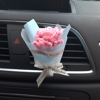 Χειροποίητη ανθοδέσμη Διακόσμηση αυτοκινήτου Εσωτερικό Auto Perfume Clip Στολίδια In Car Diffuser Αποξηραμένα λουλούδια Αξεσουάρ αυτοκινήτου Δώρα για κορίτσια