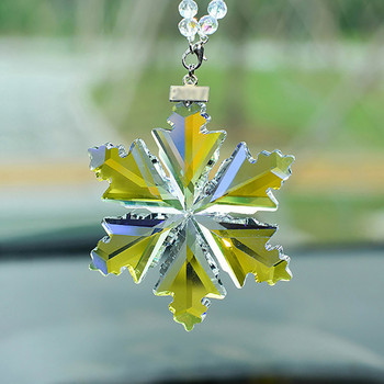 Κρυστάλλινο μενταγιόν αυτοκινήτου Snowflake In Car Κρεμαστά στολίδια Κρεμαστά καθρέφτη οπισθοπορείας Auto Decor Αξεσουάρ αυτοκινήτου για γυναίκες Δώρα για κορίτσια