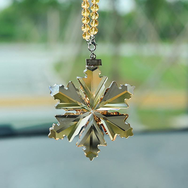 Snježna pahuljica Kristalni privjesak za automobil u automobilu Viseći ukrasi Retrovizor Privjesci Auto Dekor Dodaci za automobile Za žene Djevojke Darovi