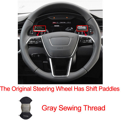 Ručno šivanje poklopca upravljača automobila od pletenice za Audi A6 (C8) Avant Allroad 2018-2019 A7 (K8) 2018-2019 S7 2019