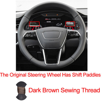 Ručno šivanje poklopca upravljača automobila od pletenice za Audi A6 (C8) Avant Allroad 2018-2019 A7 (K8) 2018-2019 S7 2019