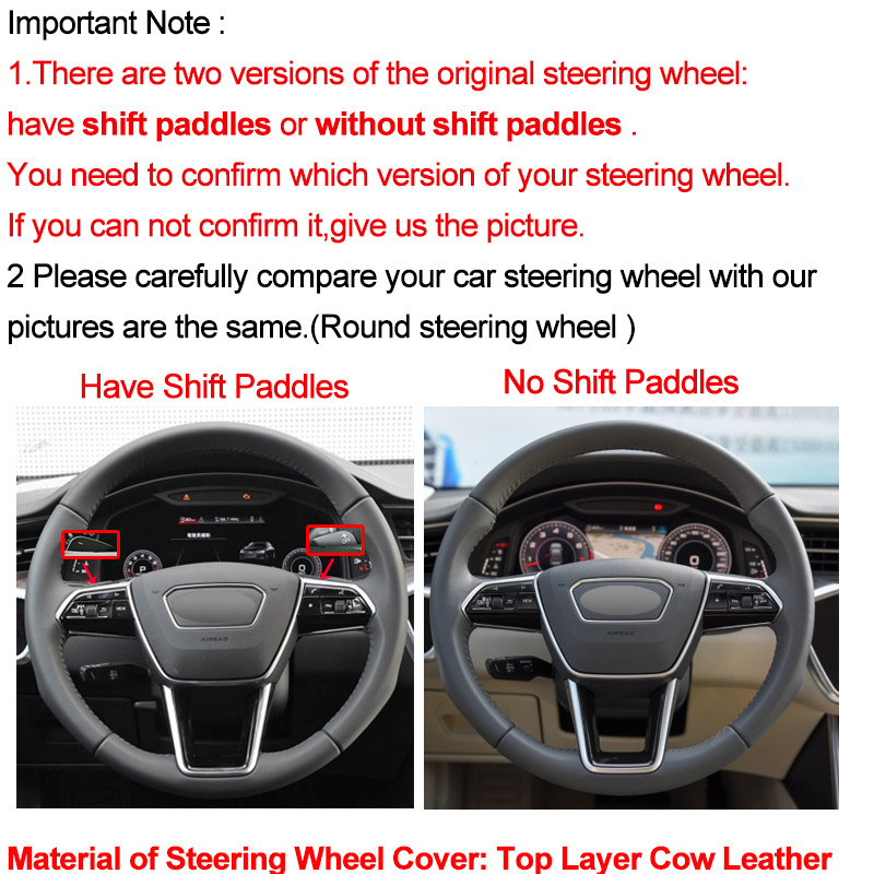 Ručno šivanje poklopca upravljača automobila od pletenice za Audi A6 (C8) Avant Allroad 2018-2019 A7 (K8) 2018-2019 S7 2019