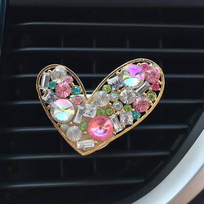 Lovely Diamond Mushroom Solid Car Parfüm Heart Vent Clip Outlet Illatanyagok Autóbelső Dekoráció Lányok Légfrissítő Aromához