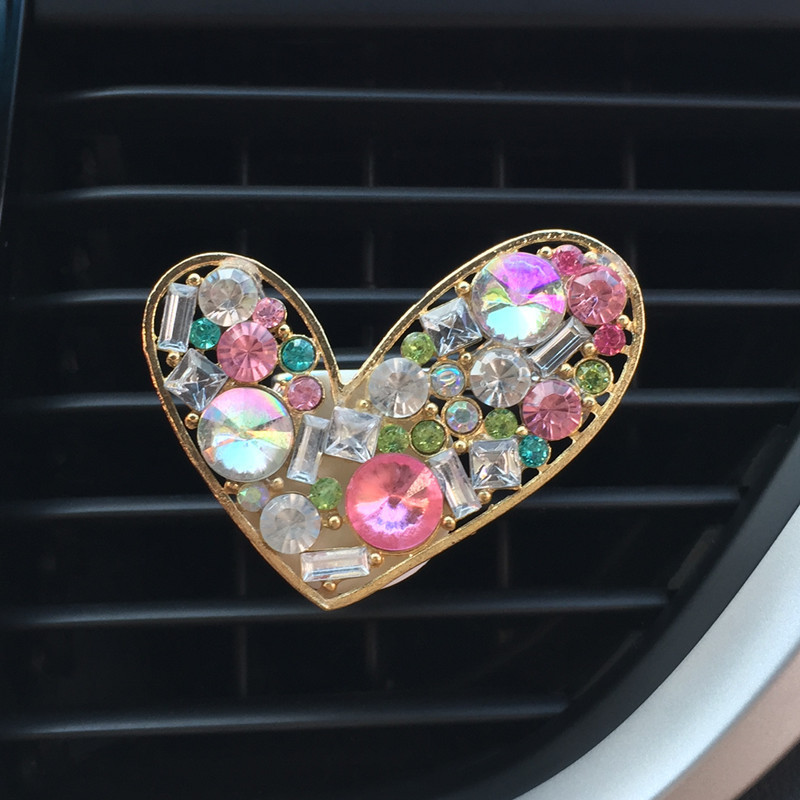 Lovely Diamond Mushroom Solid Car Parfüm Heart Vent Clip Outlet Illatanyagok Autóbelső Dekoráció Lányok Légfrissítő Aromához