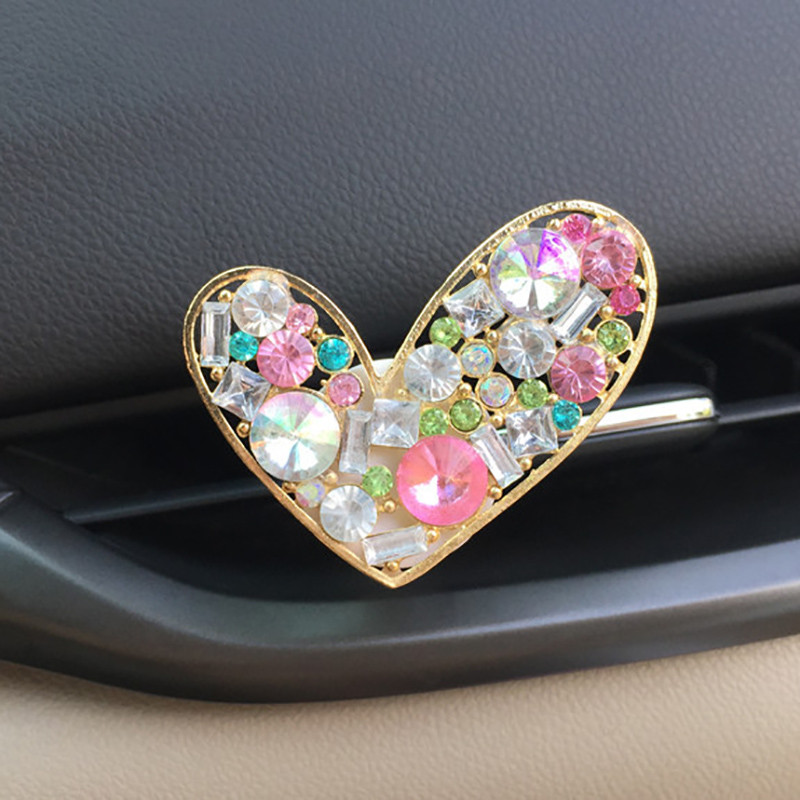 Lovely Diamond Mushroom Solid Car Parfüm Heart Vent Clip Outlet Illatanyagok Autóbelső Dekoráció Lányok Légfrissítő Aromához
