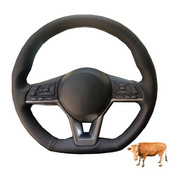 Kézi varrás autó kormánykerék borítás felső rétegű Nissan Note 2016 - 2021 D típusú kormánykerék védőburkolatához