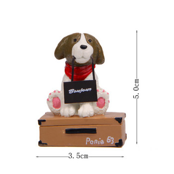 Μίνι βαλίτσα Puppy Car Dashboard Παιχνίδια Διακόσμηση για Αξεσουάρ Αυτοκινήτου Χαριτωμένα Φιγούρες Διακόσμηση Αυτοκινήτου Σπίτι Cartoon Σκύλος Δώρα Δώρα