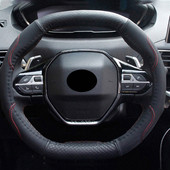 Autó kormánykerék burkolata Peugeot 508 2018-hoz - Most E2008 508 Hibrid 2019 2020 2021 Ovális kormánykerék műbőr