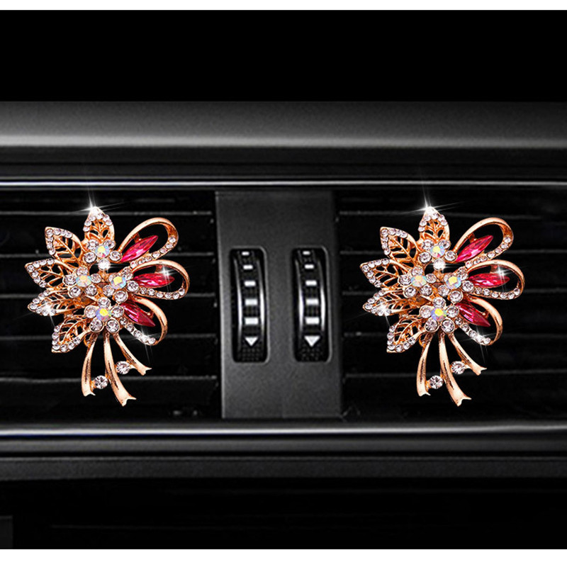 Elegáns virágdísz az autóban légfrissítő Auto Outlet Parfüm légtelenítő klip autós aroma diffúzor Bling autós kiegészítők