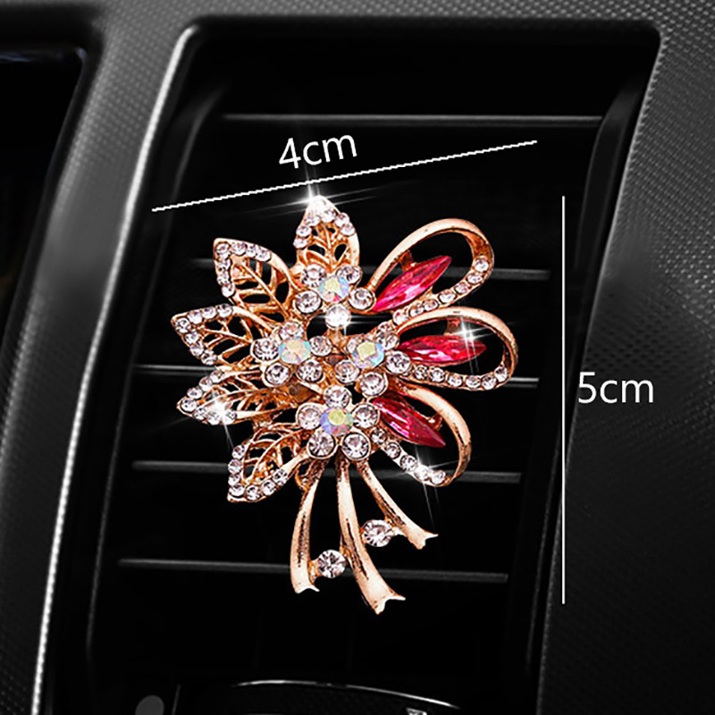 Elegáns virágdísz az autóban légfrissítő Auto Outlet Parfüm légtelenítő klip autós aroma diffúzor Bling autós kiegészítők