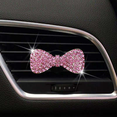 Bling Bowknot Autókiegészítők Lányok Ajándék Autós Parfüm Clip Ízesítés Autó Aroma Diffúzor Díszek Autó dekor Belső Leesés