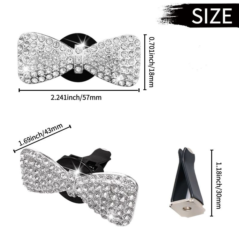 Bling Bowknot Autókiegészítők Lányok Ajándék Autós Parfüm Clip Ízesítés Autó Aroma Diffúzor Díszek Autó dekor Belső Leesés