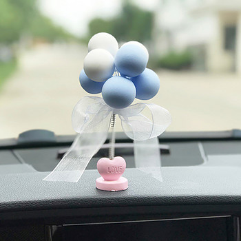Στολίδια αυτοκινήτου Κουνώντας μπαλόνι Διακόσμηση ταμπλό αυτοκινήτου με άνοιξη Κουνώντας το κεφάλι Παιχνίδια Bobblehead Ροζ αξεσουάρ αυτοκινήτου για γυναίκες κορίτσια Δώρα