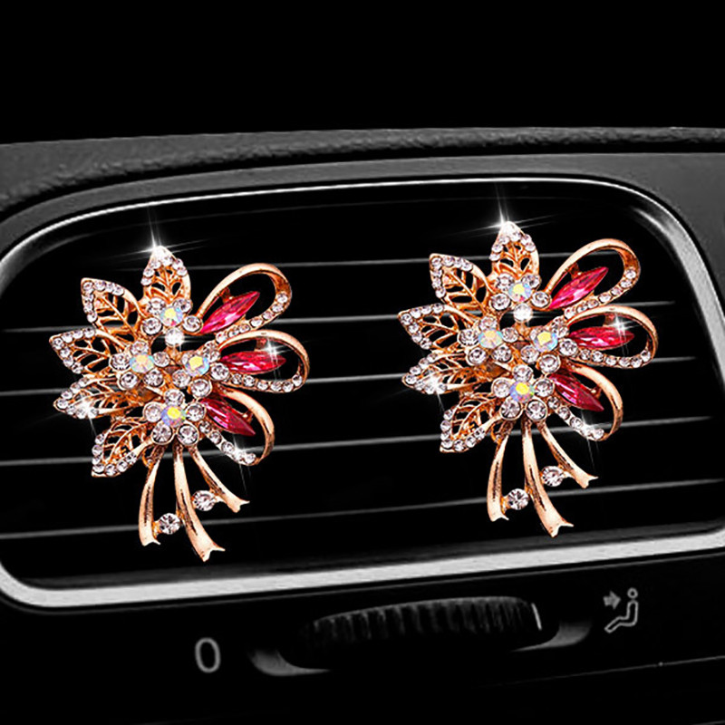Elegáns virágdísz az autóban légfrissítő Auto Outlet Parfüm légtelenítő klip autós aroma diffúzor Bling autós kiegészítők