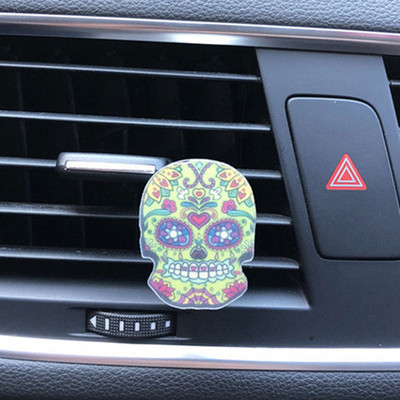 Cool Skull Car Kiegészítők Belső autó Légfrissítő Az Autóban Parfüm Autószag Aroma Diffúzor Kimenet Szellőző Clipek Autó Dekoráció