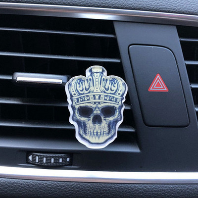 Cool Skull Car Kiegészítők Belső autó Légfrissítő Az Autóban Parfüm Autószag Aroma Diffúzor Kimenet Szellőző Clipek Autó Dekoráció