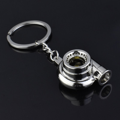 Új univerzális autóház Cool Gunmetal Spinning Turbo kulcstartó turbófeltöltő kulcstartó Kreatív design