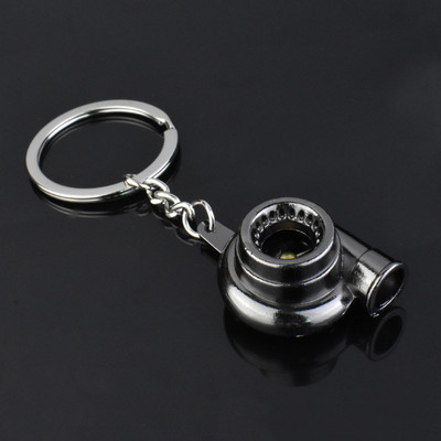 Új univerzális autóház Cool Gunmetal Spinning Turbo kulcstartó turbófeltöltő kulcstartó Kreatív design
