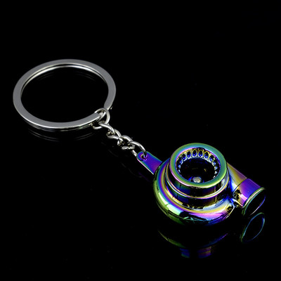 Új univerzális autóház Cool Gunmetal Spinning Turbo kulcstartó turbófeltöltő kulcstartó Kreatív design