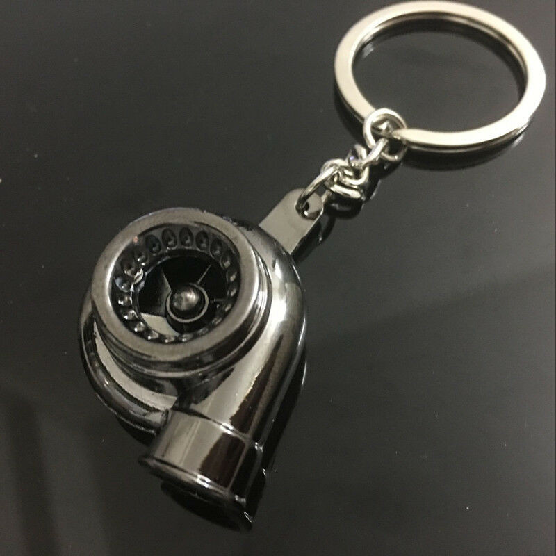 Új univerzális autóház Cool Gunmetal Spinning Turbo kulcstartó turbófeltöltő kulcstartó Kreatív design