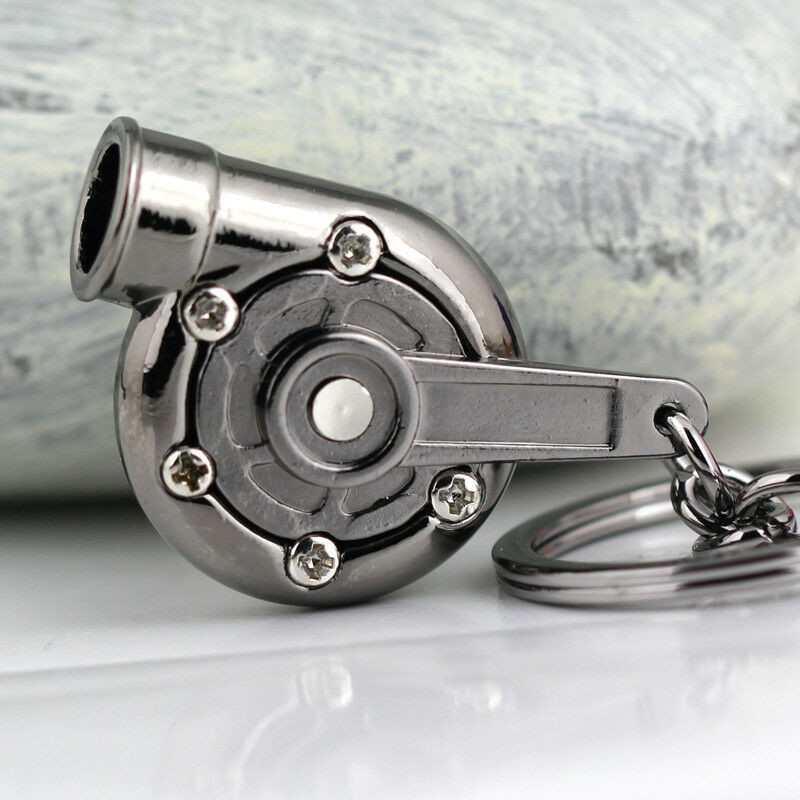Új univerzális autóház Cool Gunmetal Spinning Turbo kulcstartó turbófeltöltő kulcstartó Kreatív design