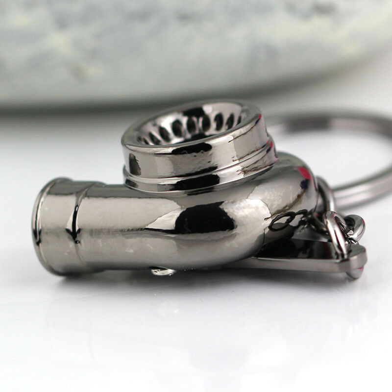 Új univerzális autóház Cool Gunmetal Spinning Turbo kulcstartó turbófeltöltő kulcstartó Kreatív design