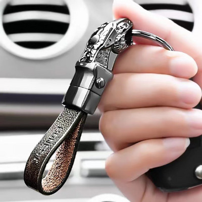 Radoša LED gaismas leoparda galva Modelis galvas ādas automašīnas atslēgu piekariņa gredzens, pīts virves kulons, automašīnu ieveidošana, automašīnu aksesuāri, dāvanas