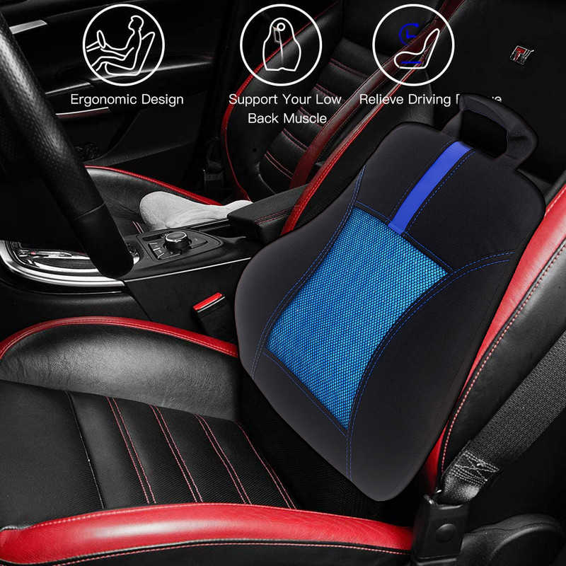 Nimme toetav seljapadi kontoritoolile/autole, mäluvahust seljatoe padi koos täieliku kehahoiaku korrigeerijaga – alumine reljeef