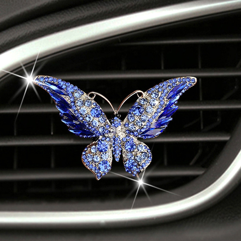 Πολυτελή Αξεσουάρ Αυτοκινήτων Κορίτσια Γυναικεία Δώρα Πεταλούδα Διακόσμηση Αυτοκινήτου Εσωτερικού Άρωμα σε Αεραγωγό Αυτοκινήτου Κλιπ Αυτοκινήτου Διακοσμητικά Bling