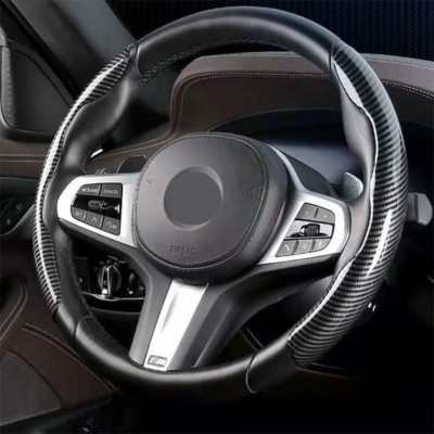 Capac volan din fibră de carbon auto 38cm pentru BMW E38 E39 E46 X1 X2 X3 X5 X6 X7 Z3 Z4 Seria 1/3/5/7 Accesorii pentru interior auto