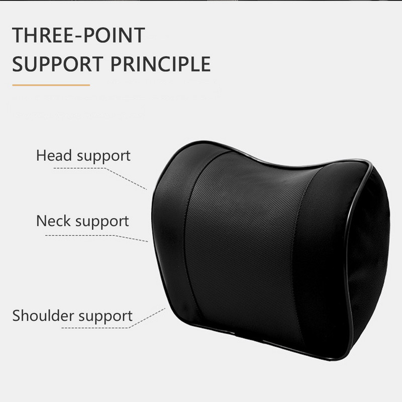 DOKIA PU kožni naslon za glavu u automobilu Jastuk za potporu za lumbalni naslon za leđa Jastuk od memorijske pjene za autosjedalicu i sjedalo za uredsku stolicu