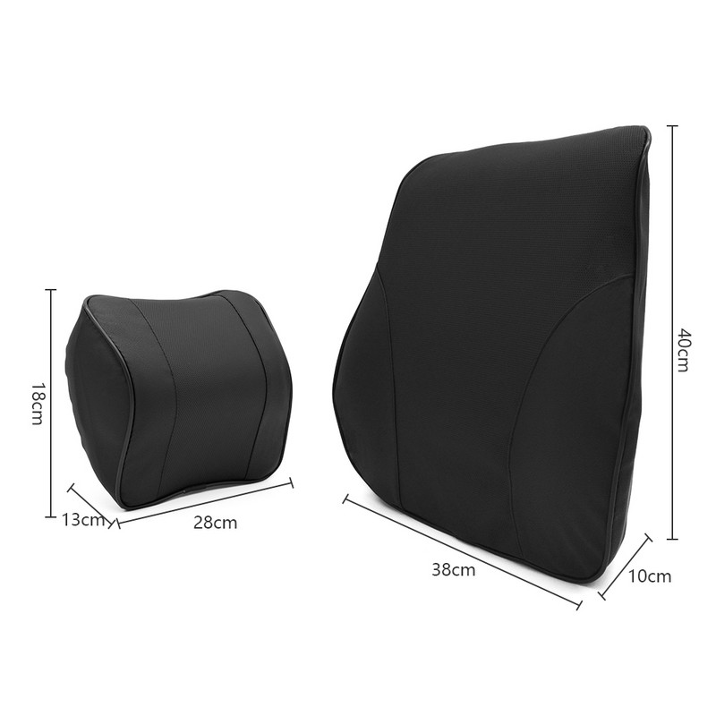 DOKIA PU kožni naslon za glavu u automobilu Jastuk za potporu za lumbalni naslon za leđa Jastuk od memorijske pjene za autosjedalicu i sjedalo za uredsku stolicu