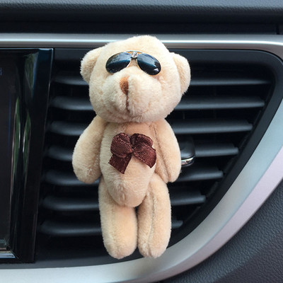 Clip de aerisire Odorizant de aer în mașină Urs drăguț Jucării de păpușă de pluș Decor Parfum de mașină Difuzor de arome de interior auto Ornamente de mașină