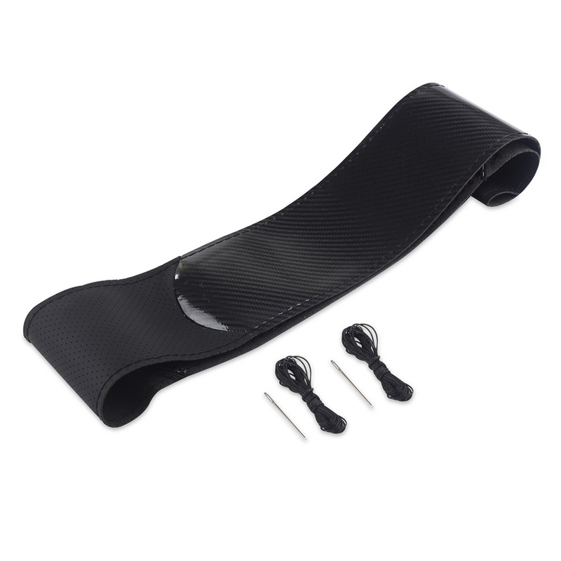 Autosport roolirattad Ratta kate 38CM Süsinikkiust rooliratta kate Luksuslikud kristallnahast rooliratta punutised