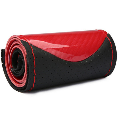 Crystal Carbon Fiber Fashion Sports Rankomis susiūtas vairo dangtis Automobilio rato dangtis Neslystantis odinis pynimas vairui