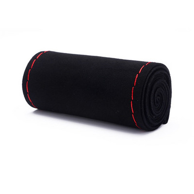 Aukščiausios kokybės kailinis vairo dangtelio pynimas automobilio vairo dėklas Neslystantis zomšinės matinės odos pynimas vairui