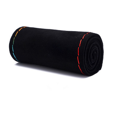 Aukščiausios kokybės kailinis vairo dangtelio pynimas automobilio vairo dėklas Neslystantis zomšinės matinės odos pynimas vairui