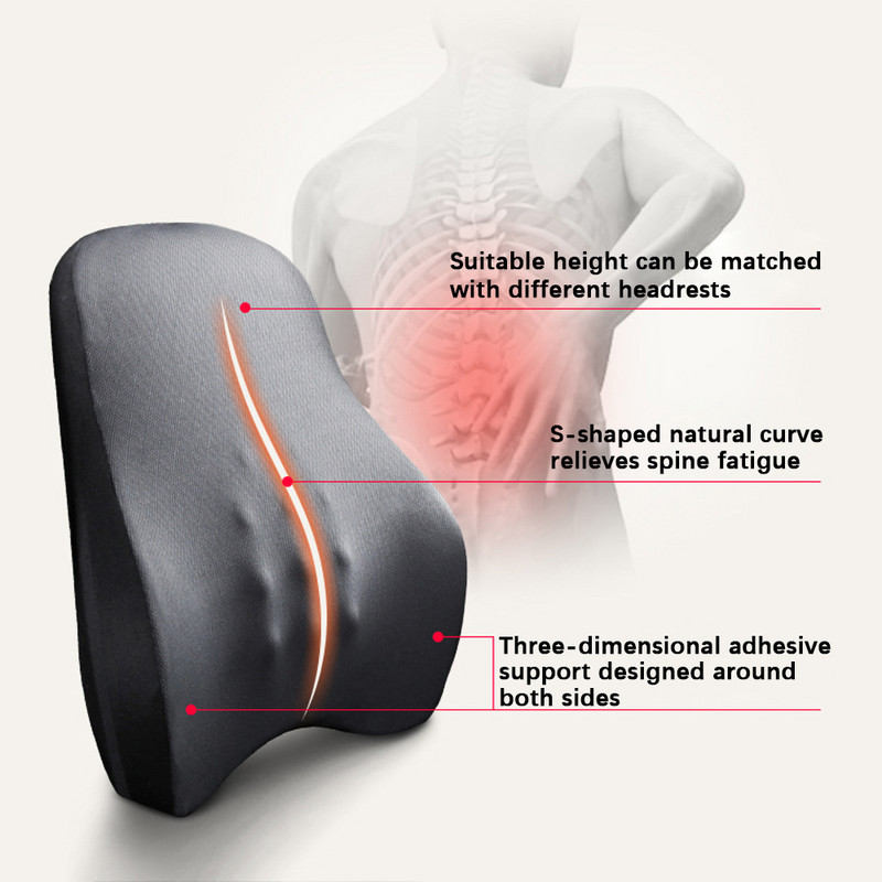 Automobilio elektrinė juosmens masažo pagalvėlė Greitai atsimušanti atminties putų nugaros masažo pagalvėlė atpalaiduojanti pagalba mažina nuovargį vairuojant