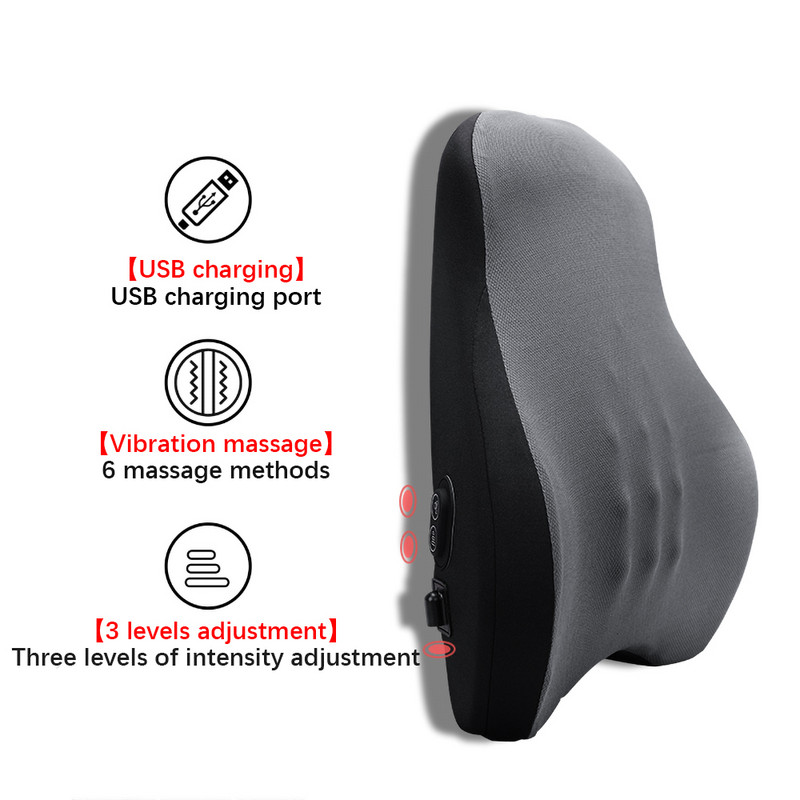 Automobilio elektrinė juosmens masažo pagalvėlė Greitai atsimušanti atminties putų nugaros masažo pagalvėlė atpalaiduojanti pagalba mažina nuovargį vairuojant
