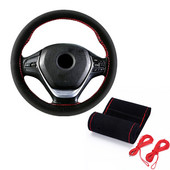 Kailinis vairo dangtelis Universalūs interjero priedai Zomšiniai vairo dangteliai Odinė pynė ant vairo dangtelio