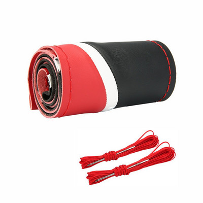 Nauji 38 cm pinti automobilio vairo dangteliai, odiniai pynimai ant vairo korpuso, odiniai vairo pynimo automobilių priedai