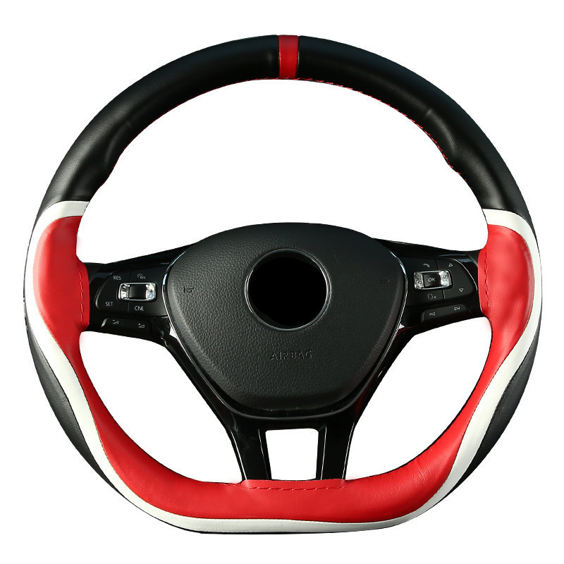 Nauji 38 cm pinti automobilio vairo dangteliai, odiniai pynimai ant vairo korpuso, odiniai vairo pynimo automobilių priedai