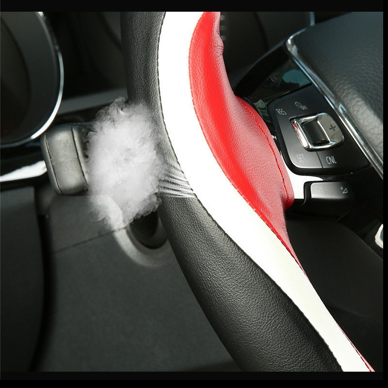 Nauji 38 cm pinti automobilio vairo dangteliai, odiniai pynimai ant vairo korpuso, odiniai vairo pynimo automobilių priedai