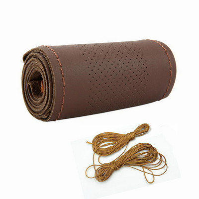 Aukščiausia vairo dangtelis 38 cm pynė ant vairo apdailos automobilio priedai Odinė vairo pynė