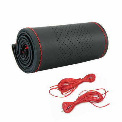 Aukščiausia vairo dangtelis 38 cm pynė ant vairo apdailos automobilio priedai Odinė vairo pynė