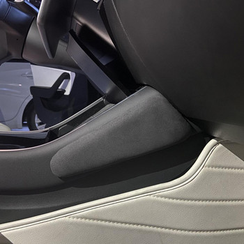 Автомобилна възглавница за наколенки, микрофибърна кожа, централна конзола, опора за крака, вътрешна еластична възглавница, аксесоари за Tesla Model 3/Y