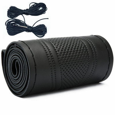 „Pasidaryk pats“ odinis vairo dangtelis, rankomis susiūtas automobilio vairo dangtis