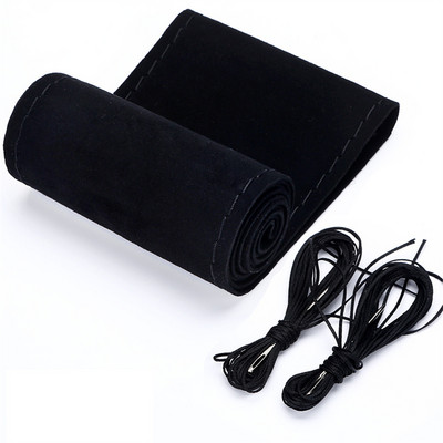 Велурени калъфи за волан 38 см Универсални Направи си сам Ръчно шиене Мека плитка за волан на автомобил