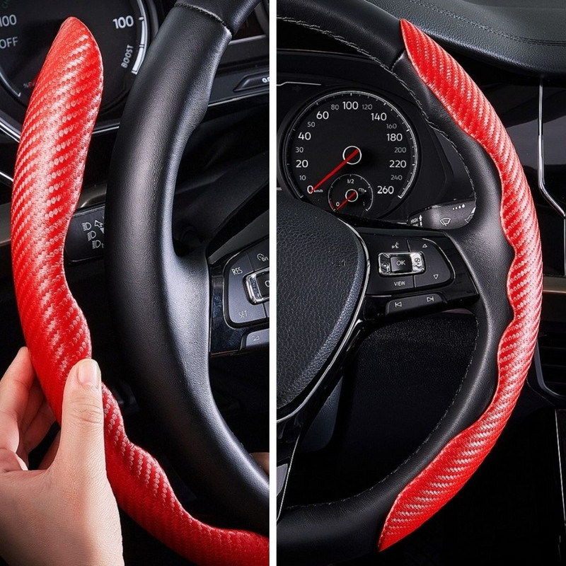 Anglies pluošto vairo dangtis Universalus suporuotas dangtis Rankenos dangtis Sportinio automobilio vairo dėklas ant vairo